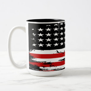 Vintage American Flag Two-Tone Coffee Mug