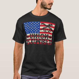 Vintage American Flag Union Plumber T-Shirt