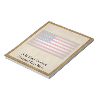 Vintage American Flag w/Custom Text Notepad