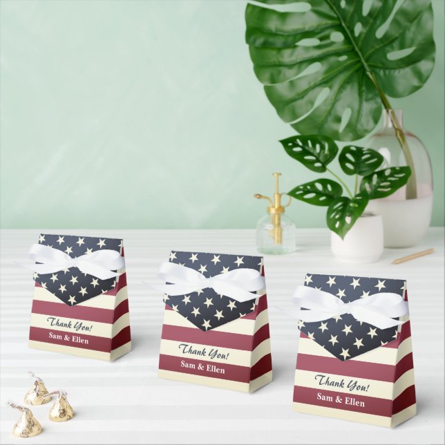 Vintage American flag wedding party favour box (Multiple)