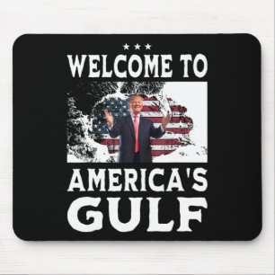 Vintage American Flag Welcome To America's Gulf 1 Mouse Mat