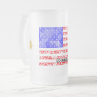 Vintage American flag with starbursts & faux lace