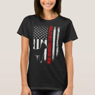 Vintage American Flag World S Best Chihuahua Mum T-Shirt