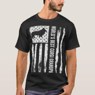 Vintage American Flag World s Best Corgi Grandpa S T-Shirt