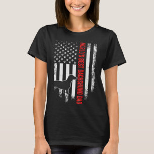 Vintage American Flag World S Best Dachshund Dad S T-Shirt
