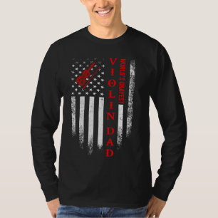 Vintage American Flag World S Okayest Violin Dad V T-Shirt