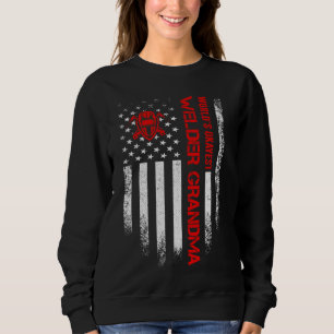 Vintage American Flag World S Okayest Welder Grand Sweatshirt