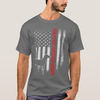 Vintage American Flag Worlds Best Dachshund Grandp T-Shirt