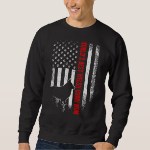 Vintage American Flag Worlds Best Welsh Corgi Mum Sweatshirt