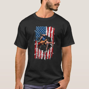 Vintage American Flag Wrestling Patriotic Us Flag T-Shirt