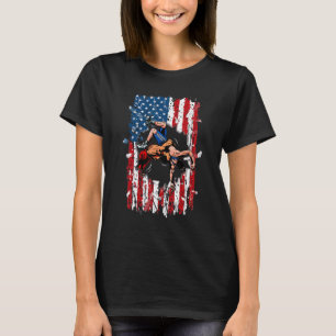 Vintage American Flag Wrestling Patriotic Us Flag T-Shirt