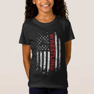 Vintage American Flag Wrestling Patriotic Wrestler T-Shirt