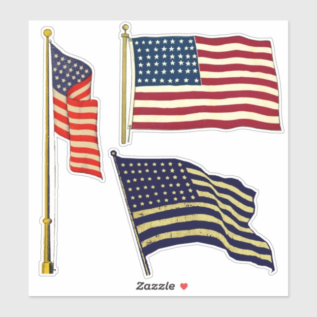 Vintage American Flags (Sheet)