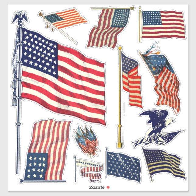 Vintage American Flags (Sheet)