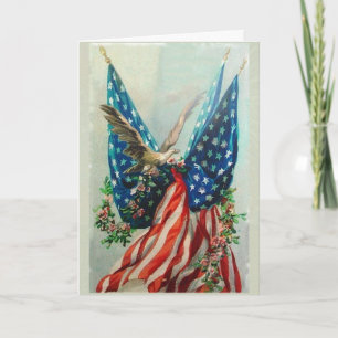 Vintage American Flags Card