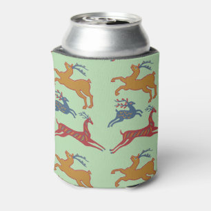 Vintage American Folk Art Deer Custom Colour Can Cooler