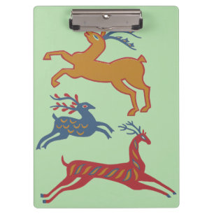 Vintage American Folk Art Deer Custom Colour Clipboard
