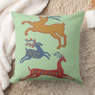 Vintage American Folk Art Deer Custom Colour Cushion