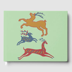 Vintage American Folk Art Deer Custom Colour Guest Book