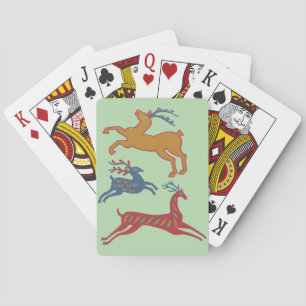 Vintage American Folk Art Deer Custom Colour Playing Cards