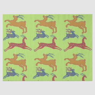 Vintage American Folk Art Deer Custom Colour Tissue Paper