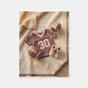 Vintage American Football Jersey Number Thirty Fle Fleece Blanket