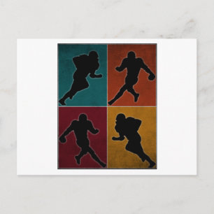 Vintage American Football Player Artwork Postcard