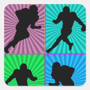 Vintage American Football Player For Football Love Square Sticker