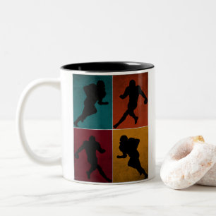 Vintage American Football Player Gift Two-Tone Coffee Mug