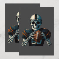 Vintage American Football Skeleton Player Funny