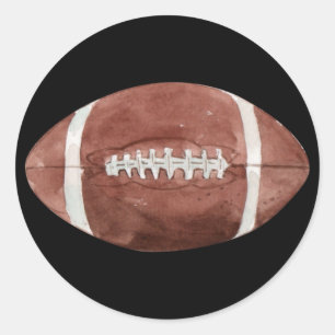 Vintage American Football Watercolor Art Classic Round Sticker