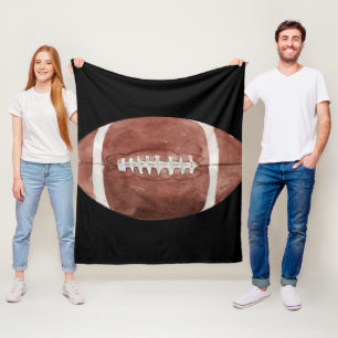 Vintage American Football Watercolor Art Fleece Blanket
