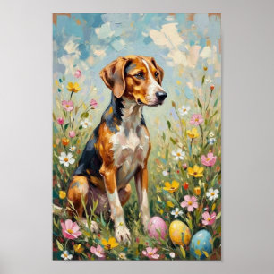 Vintage American Foxhound Easter Art Poster