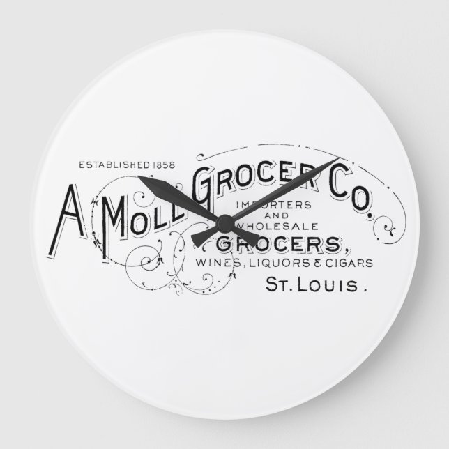 Vintage American Grocer Ad Large Clock (Front)