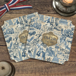 Vintage American History Collage USA 250 ID1308 Paper Coaster