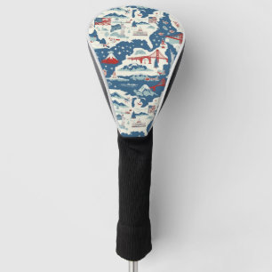 Vintage American Landmark Pattern (2) Golf Head Cover