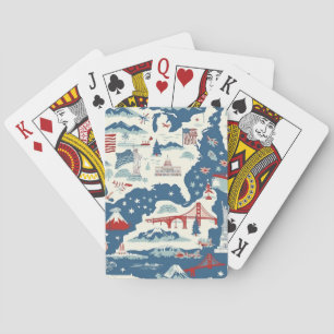 Vintage American Landmark Pattern (2) Playing Cards