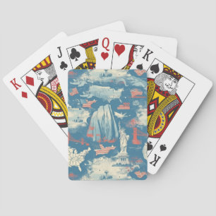 Vintage American Landmark Pattern (3) Playing Cards