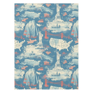 Vintage American Landmark Pattern (3) Tablecloth