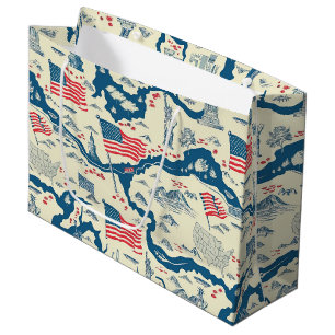 Vintage American Landmark Pattern (4) Large Gift Bag