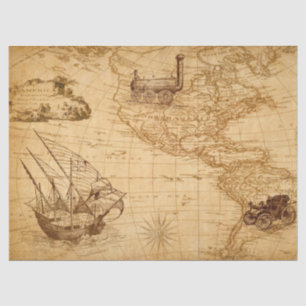 Vintage American Map Tissue Paper