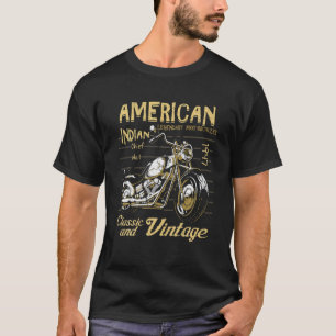 Vintage American Motorcycle Indian For Old Biker F T-Shirt