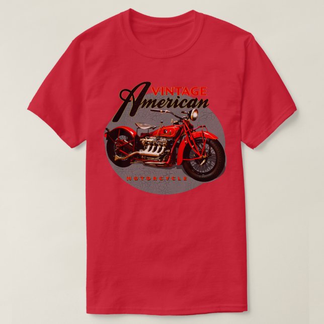 Vintage American Motorcycles T-Shirt (Design Front)