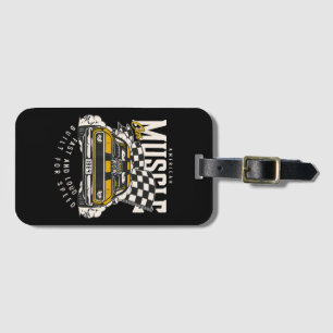 Vintage American Muscle Car Racing Flag Luggage Tag