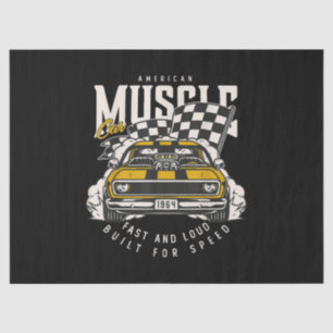 Vintage American Muscle Car Racing Flag Tissue Paper