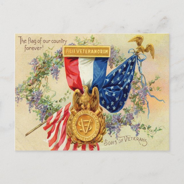 Vintage American Patriotic Military Postcard (Front)