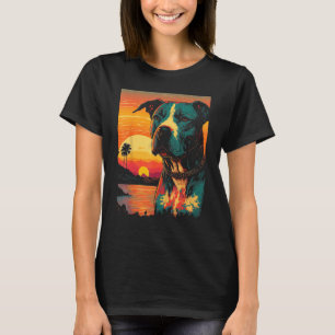 Vintage American Pit Bull Terrier 80s Sunset Retro T-Shirt