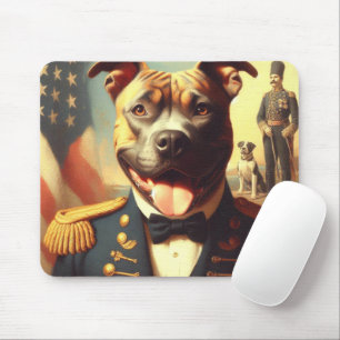Vintage American Pit Bull Terrier Painting Mouse Mat