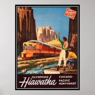 Vintage American Railway, USA - Poster
