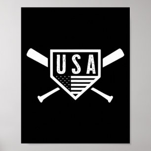 Vintage American Sell And Softll Usa Flag Poster